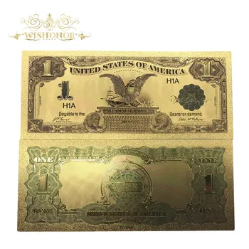 

100pcs/Lot Colored 1899's American Gold Banknote USD 1 Dollars Banknote Fake Replica Paper Money For Collection and Gifts