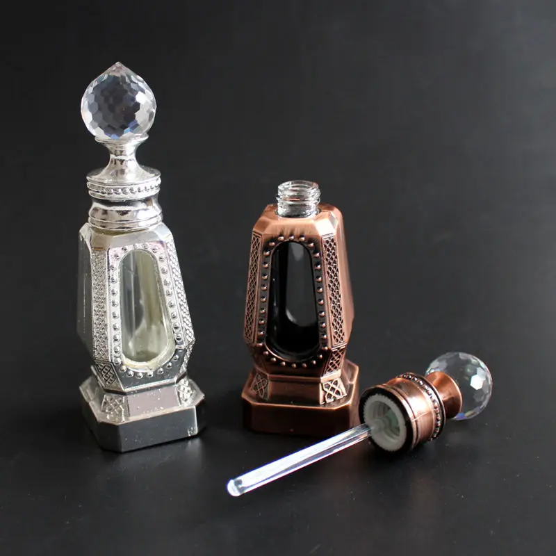 SAMBETTE 1 шт. 10 мл старину металлический флакон для парфюма арабские Бутылочки для эфирных масел со стеклянной капельницей Ближний Восток духи масло бутылка