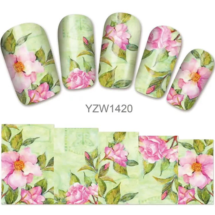

2018 New Models, Watermark Stickers, Chrysanthemums, Small Fresh Nail Applique, Nail Stickers.Hot Selling Goods YZW1420
