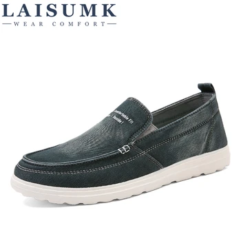 

2019 LAISUMK New Style Men Casual Shoes Loafers High Quality Men Shoes Canvas Male Footwear Comfortable Flat Shoes