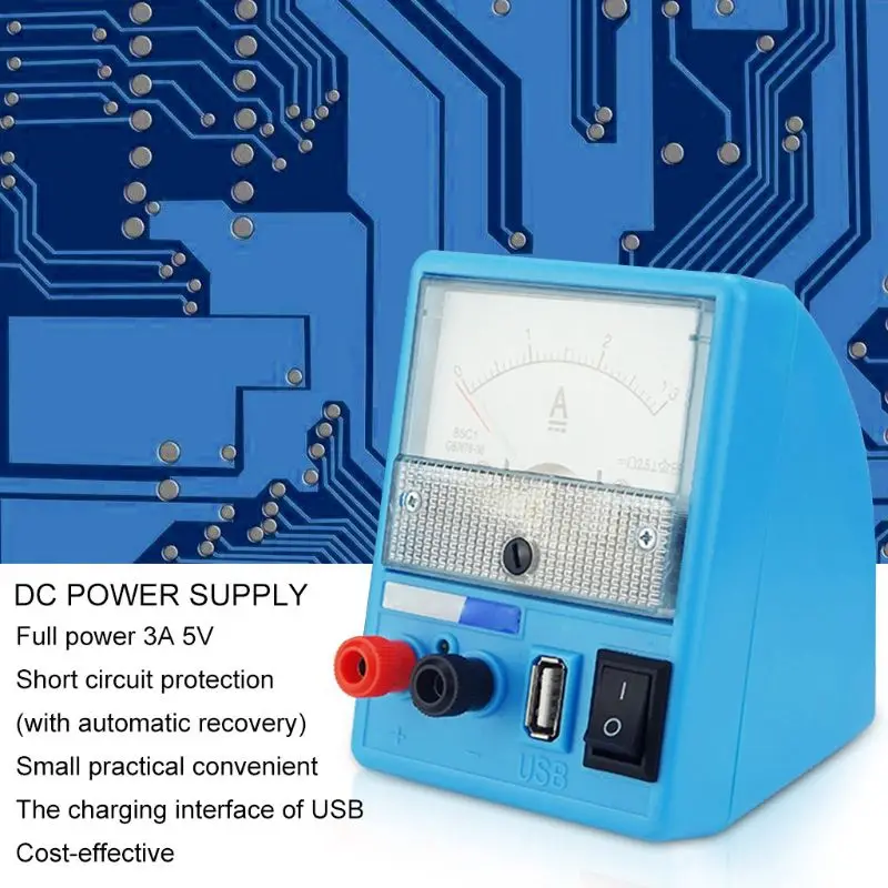 

110V-240V DC Power Supply Ammeter for Mobile Phone Repair Tools 5V 3A Ampermetre Charge Battery Short Circuit Protection