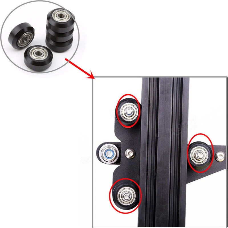 Mayitr 1 قطعة الكربون الصلب عجلة بكرة كرات تروس الحمل عميقة الاخدود ل Creality 3D طابعة CR-10 CR-10S