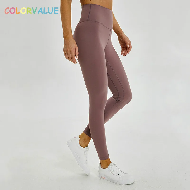 Colorvalue المضادة للعرق أذكر الورك الرياضة رياضة طماق النساء عالية مخصر سراويل لياقة لليوجا سلس الرقص تجريب طماق XS-XL