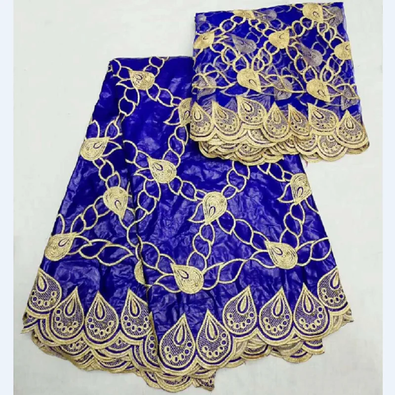 

African Bazin Riche Getzner Guinea Lace Fabric with Beads Embroidery Damask Shadda Africa Nigerian Brocade Lace Fabric for Dress
