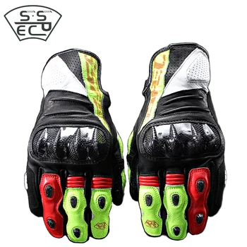 

SSPEC high quality leather motorcycle gloves Motocross Gloves Touch Screen motorcycle gloves carbon ptotective racing gloves