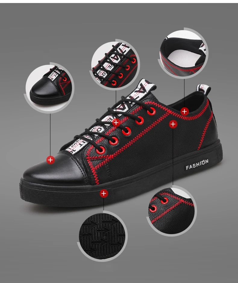 Sapatilhas Sapatos de Skate PU Estudantes Sneakers