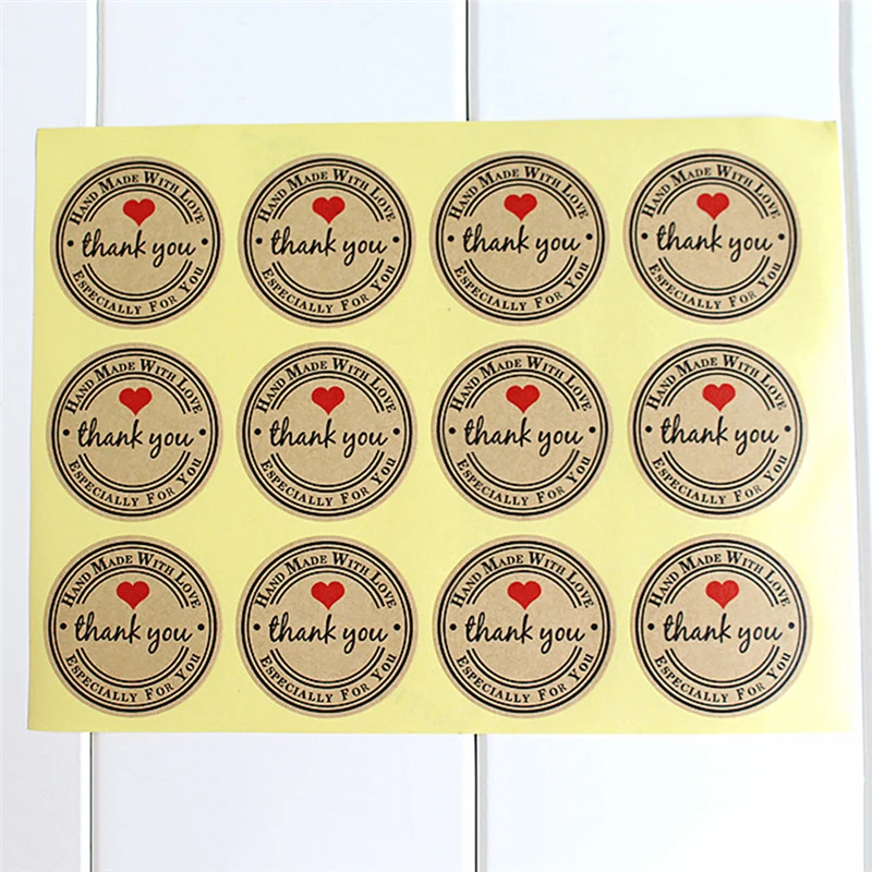 Спасибо Красная любовь самоклеящиеся наклейки художественные этикетки Спасибо наклейки подарки пользовательские круглые этикетки бумажный мешок свадебные принадлежности