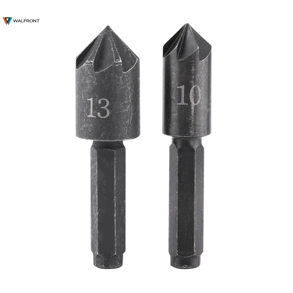 

2Pcs/Set 7 Flute High Carbon Steel Countersink Drill Bit 82 Degrees 1/4" Hex Shank Chamfer Cutter Drill Bits Durable Wholesale