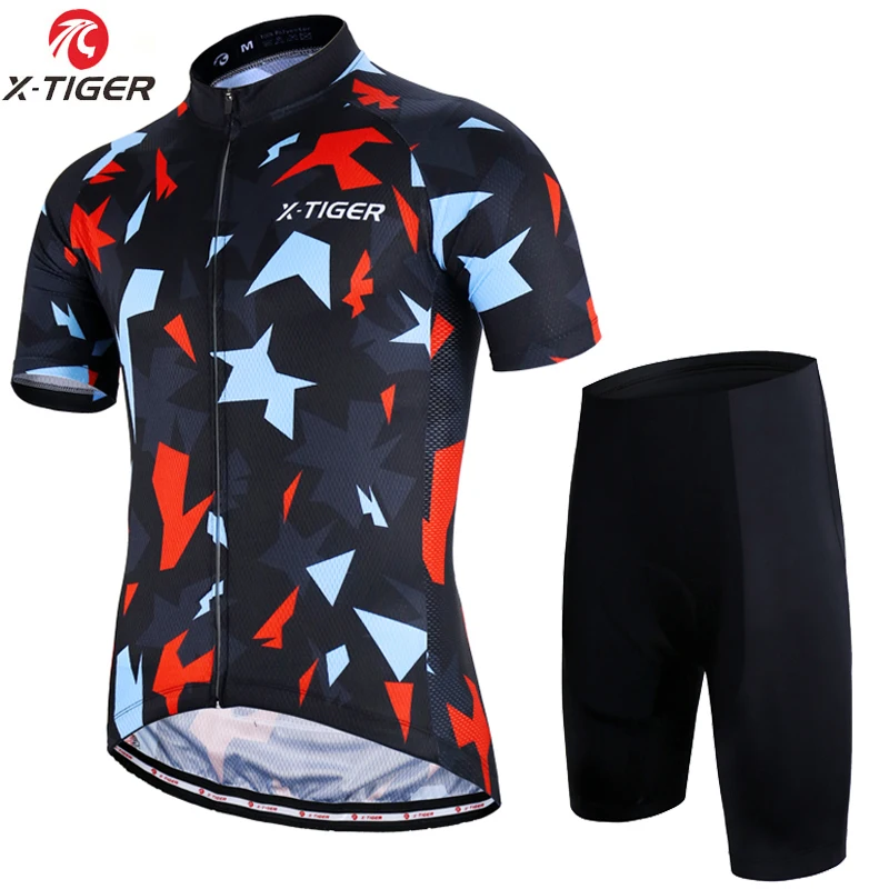 X-Tiger лето Pro Велоспорт Джерси набор горный велосипед велосипедная одежда Мужская профессиональная гоночная велосипедная одежда комплект для велоспорта - Цвет: Jersey and Pant