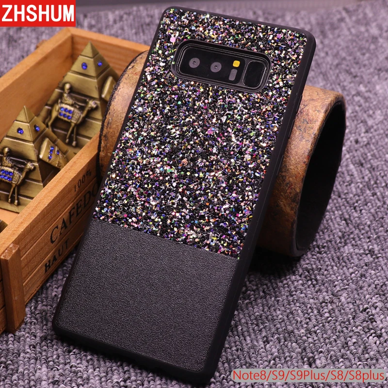 Модный сверкающий яркий Чехол для samsung Galaxy S9 S8 плюс Примечание 8 из мягкой кожи