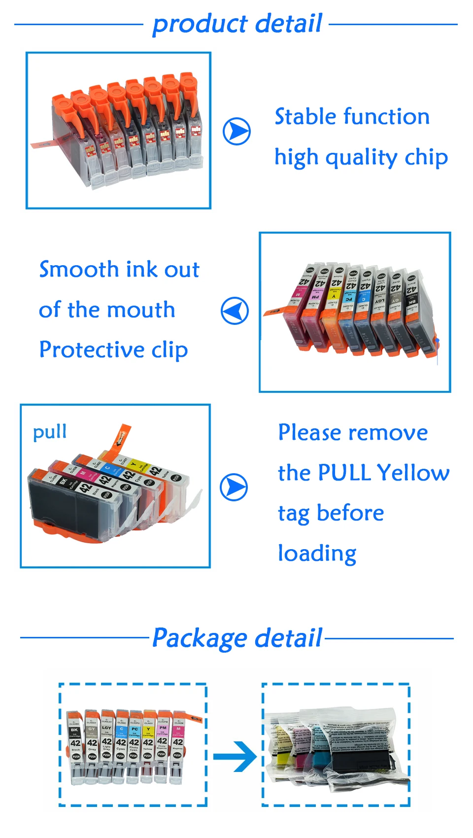 compatible ink cartridge For canon CLI42