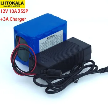 

Liitokala 12V 10Ah Large capacity 18650 li-lon battery pack 12.6V 10000mAh with PCB Circuit Protection Board+ 12.6V 3A Charger