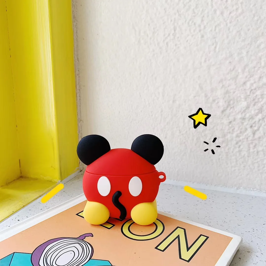 

Mickey For Airpods Air Pods Silicone Case Protective Cover Pouch Anti Lost Protector Fundas Accessories