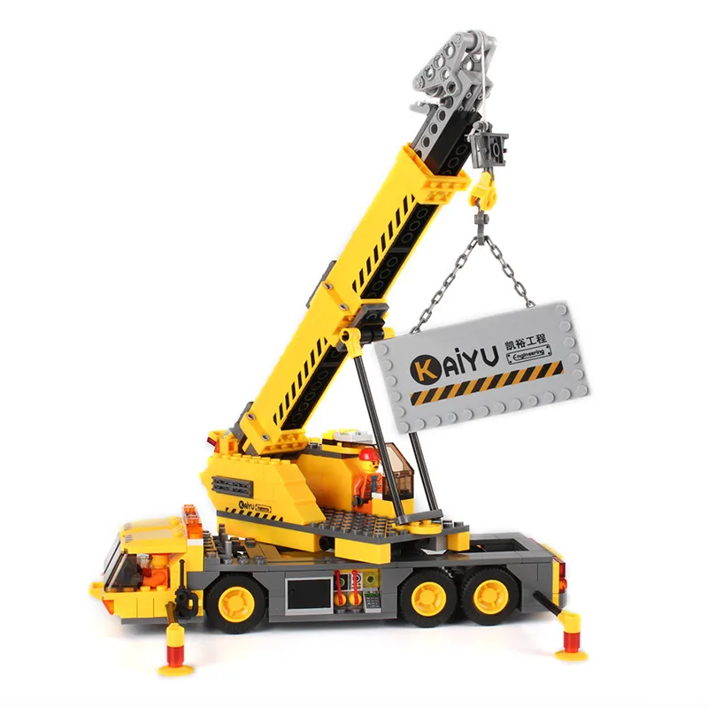 Цена KAZI 8045 игрушки город инженерные строительные блоки Совместимые LegoINGlys DIY кран наборы образования кирпичи подарки для детей guindaste