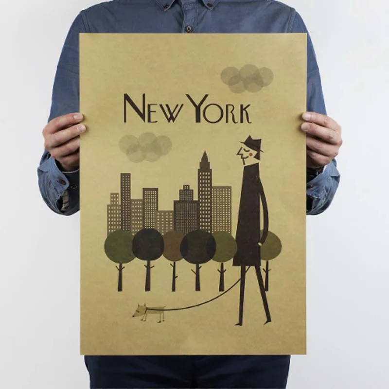 Постеры и принты/Винтаж Нью-Йорк плакат наклейки на стену кофе украшение кухня ретро гостиная декоративная живопись - Цвет: 013(51x35.5cm)