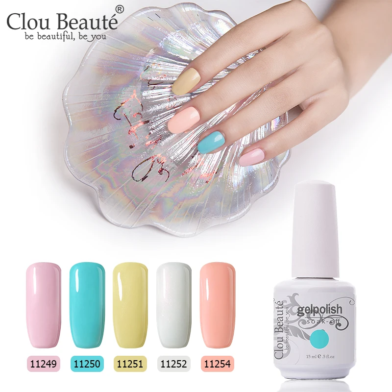 

Clou Beaute Soak Off Enamel Gel Polish 375 Colors UV Gel Nail Polish Lacquer Varnish Gellak Semi Permanent Hybrid Nails Art 15ml