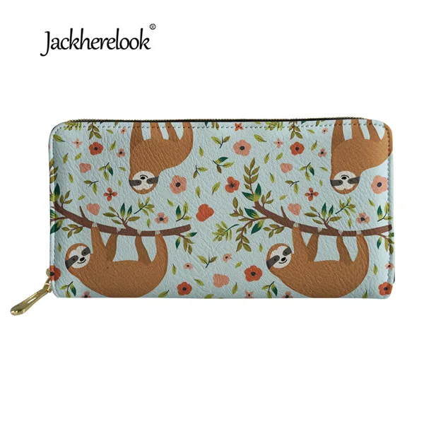 Jackherelook кожаный чехол для телефона кошельки, сумки женские длинные молнии милые 3D звери-Ленивцы монета кошелек женский бумажник для кредитных держатель для карт - Цвет: H8593Z21