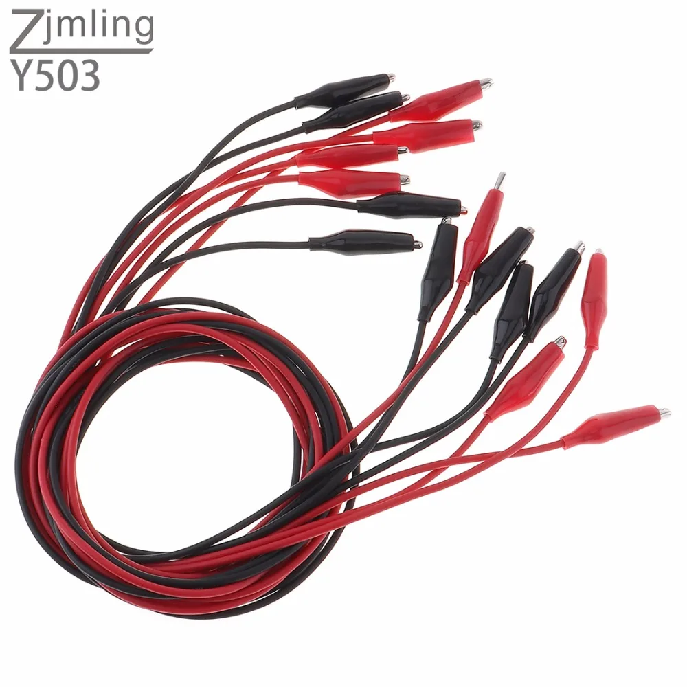 

8pcs 35mm Double-ended Clip with Silicone Boot Crocodile Cable Alligator Jumper Wire Test Lead for Testing Probe Meter