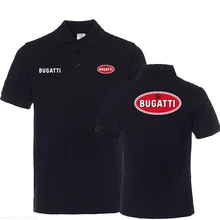 Лето Мужской сплошной цвет поклонников автомобилей Bugatti рубашки поло с короткими рукавами повседневные топы