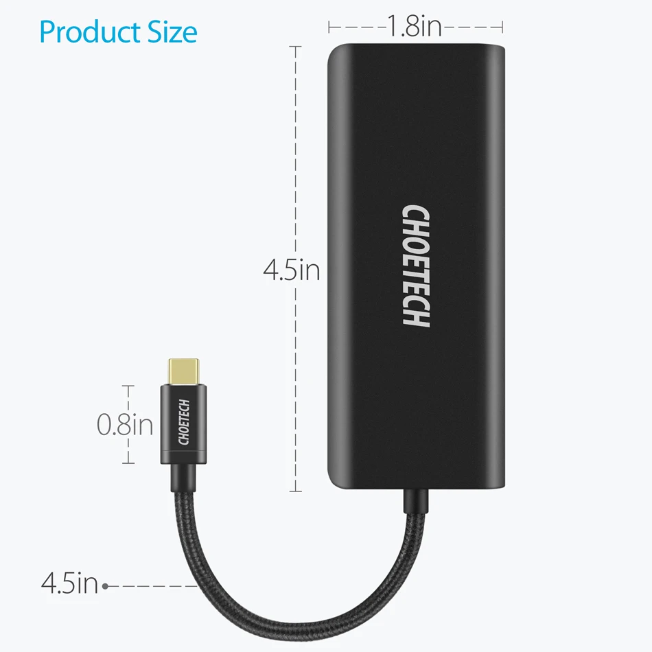 CHOETECH USB концентратор USB-C многопортовый адаптер PD зарядное устройство 4K HDMI SD кардридер 2 USB 3,0 порта 3,1 Тип C док-станция для MacBook