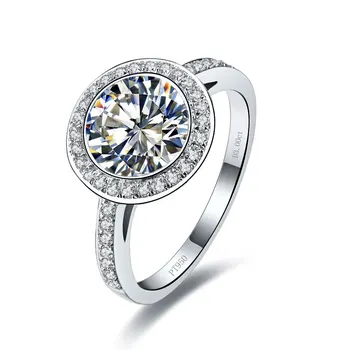 

3CT Genuine White Gold Round Good-Looking Simulate Diamond Engagement Ring Propose Jewerly Fast Free Express Shipping
