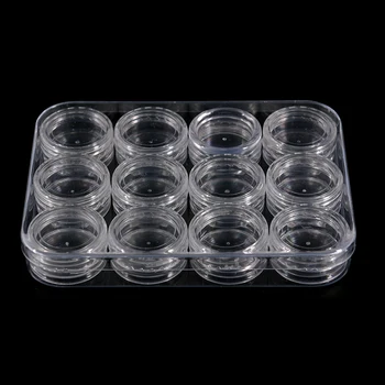 

1pc Plastic Case Organizer Holder Storage Box Nail Art Rhinestone Tools With 12 Small Boxs Diamond Painting Beads Storage Box