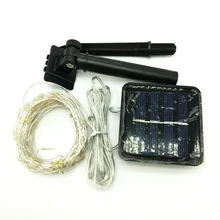 Светодиодный светильник на солнечной батарее, водонепроницаемый, 10 м, 100 светодиодный, светящийся, сказочный, медный провод, лампа для сада, праздника, рождественской вечеринки