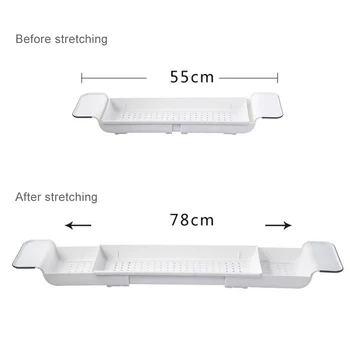 

Storage Holders Racks Multipurpose Adjustable Bathtub Tray Shower Wine Glass Book Holder Drain BDF99