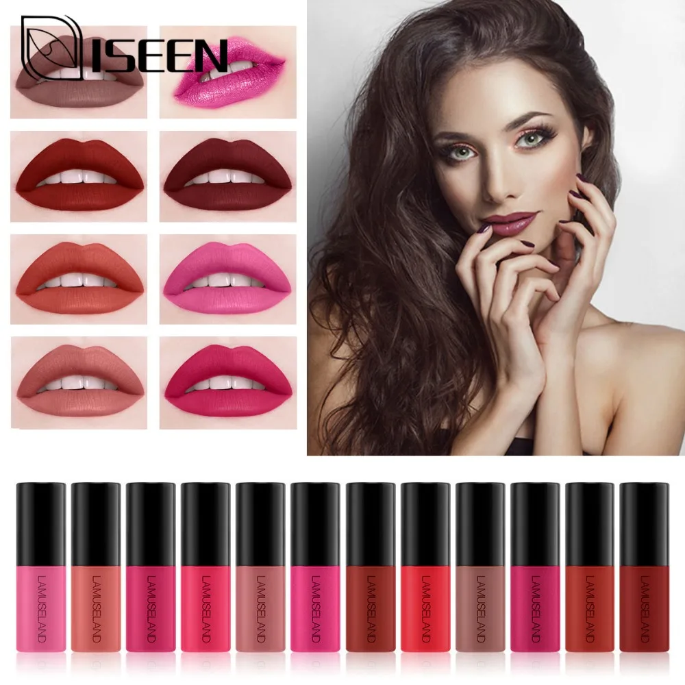 

Liquid Lipstick Set Lip Gloss Professional Makeup Matte Lipstick Lip Kit Long Lasting Wine Red Lip Gloss Tint Matt Set Cosmetics