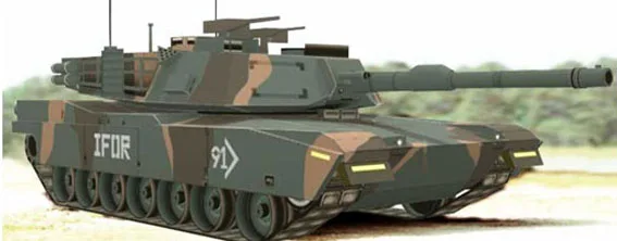 M1A1 Abrams бак Лесной Камуфляж бумага версия 3 D Модели DIY