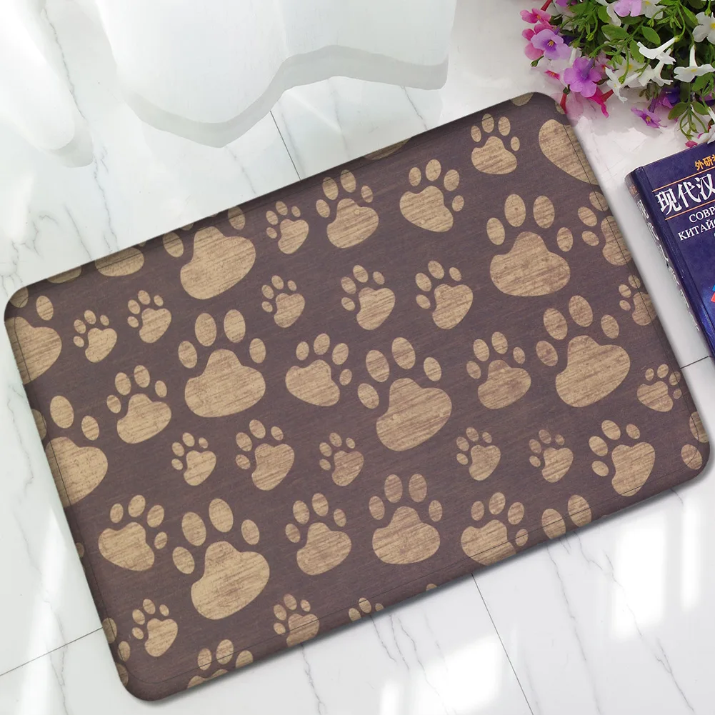Honlaker Bamboo Row Pattern Doormat Flannel Digital Printing Door Entrance Doormat Water Absorption Non-slip Floor Mat