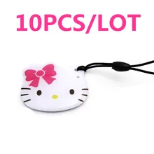 10 шт. мультфильм hello kitty EM4305 125 КГц RFID Возможностью Записи Перезаписи Близость Идентификатор Тега Ключевые Брелки пустые карты Для копир