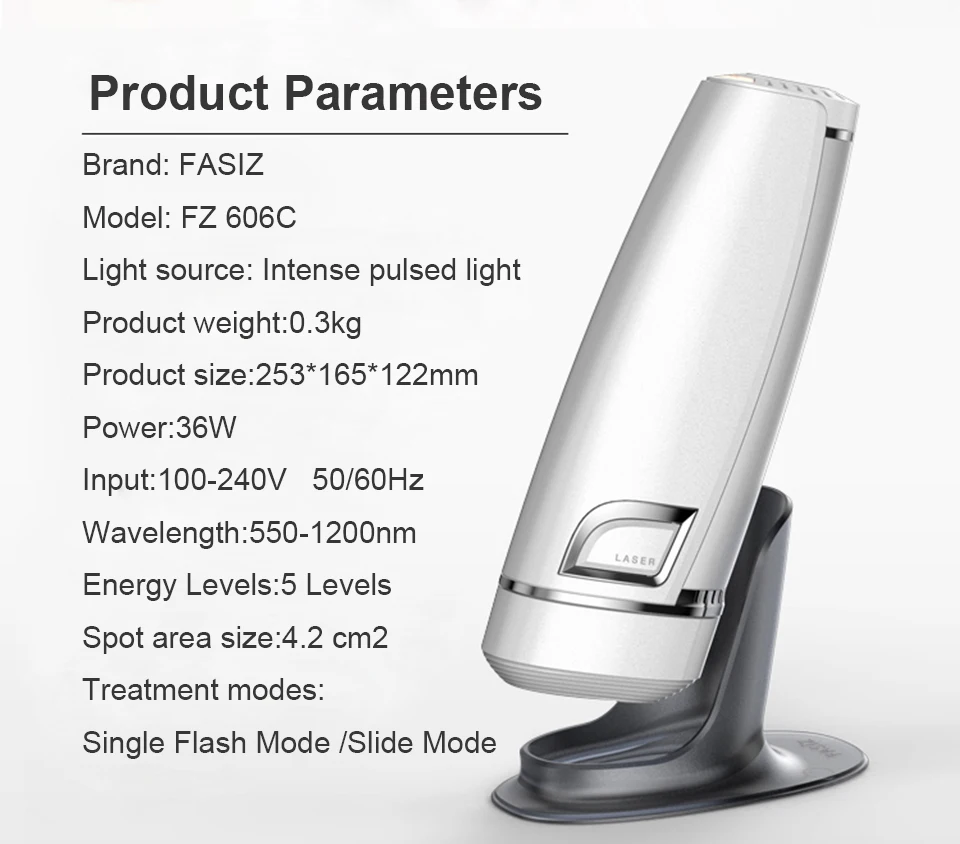 Лазерное устройство для удаления волос Fasiz 2в1, 450K Flash IPL, перманентное удаление волос, IPL лазерный эпилятор, машина для удаления волос на подмышках