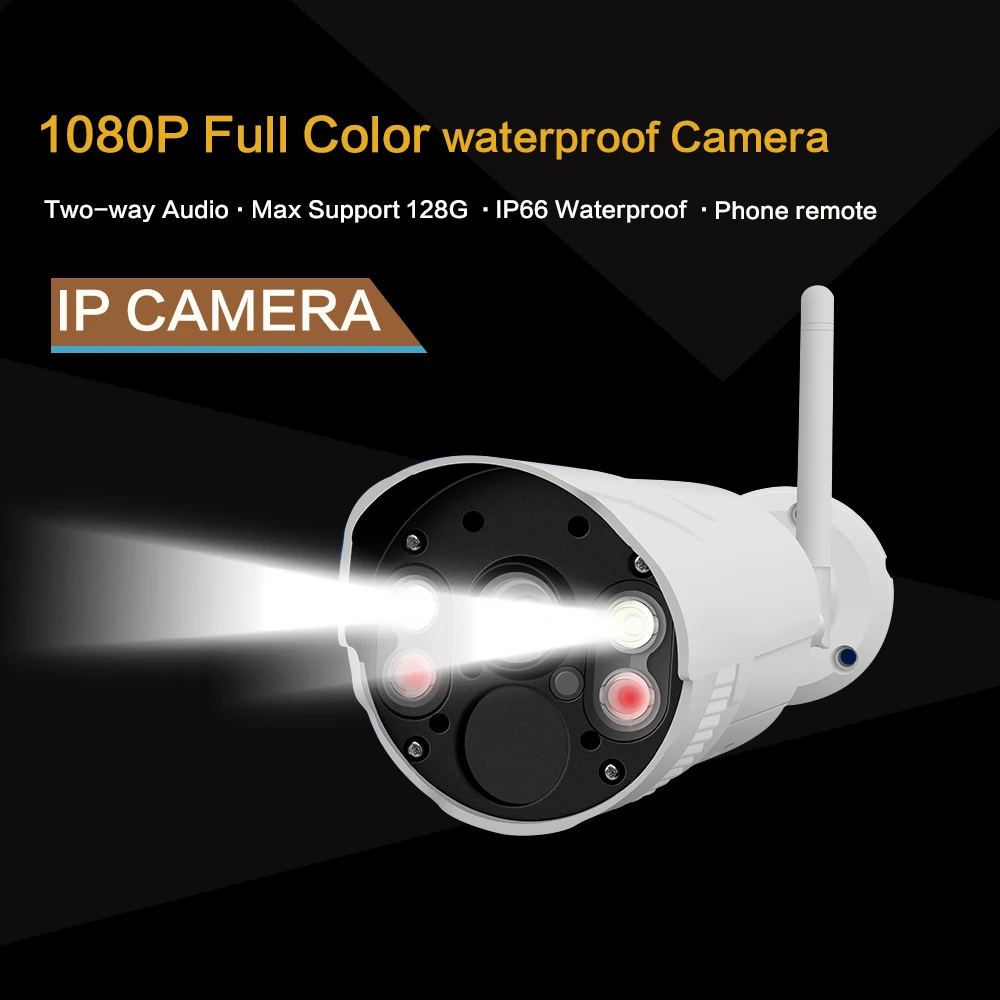 

HD 1080P Wireless SD Card Slot Audio Camera 2.0MP wifi Security Camera IR Night Vision Metal Shell Waterproof Outdoor 2PCS Array