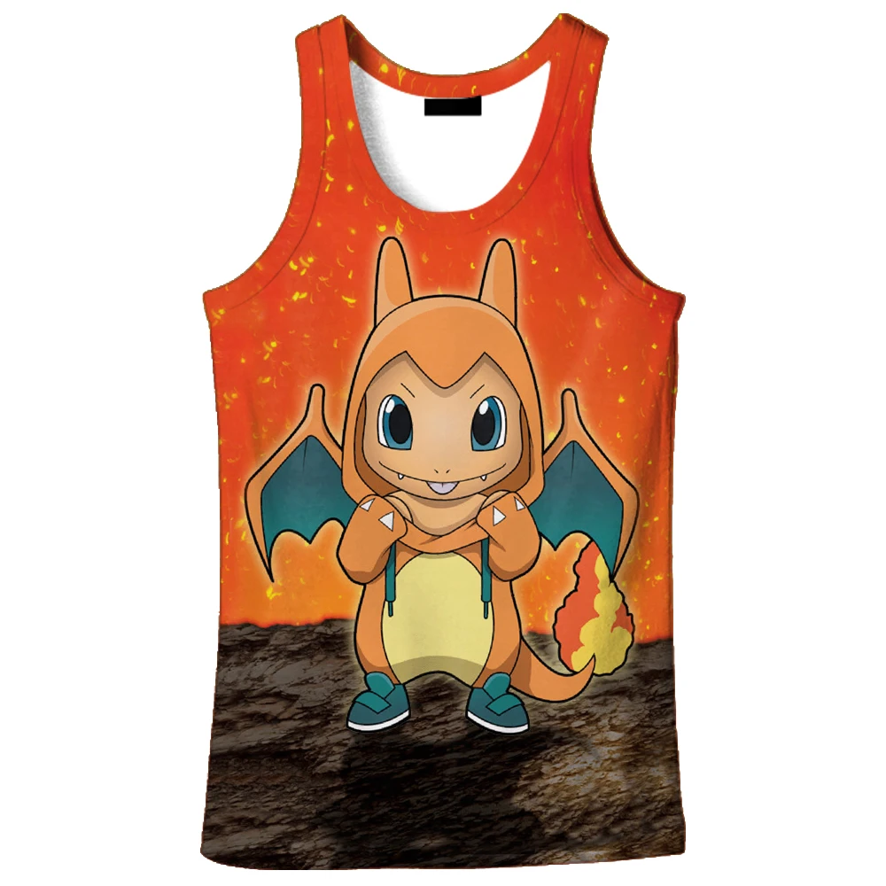 Горячая Распродажа Новая мода 3D Мужская Charizard печать 9 Размер Повседневная Tanktop на заказ Печать