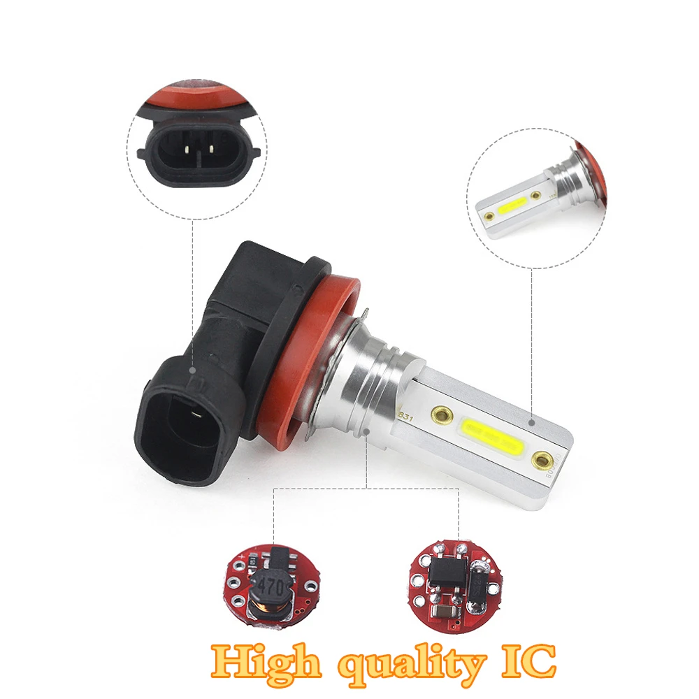 CJXMX 2 шт. COB H7 светодиодная Автомобильная противотуманная фара HB3 HB4 9005 9006 H8 H11