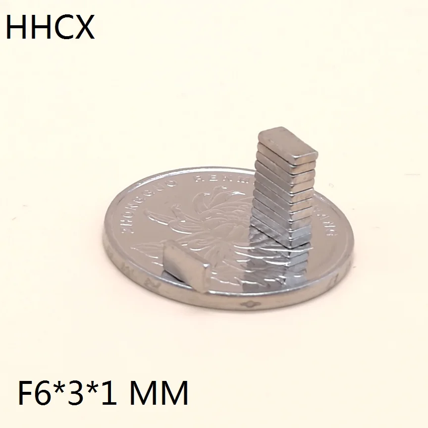 10 шт./лот магнит 6x3x1 мм N35 Сильный квадратный NdFeB редкоземельный магнит 6*3*1 мм неодимовые магниты 6 мм x 3 мм x 1 мм никелирование