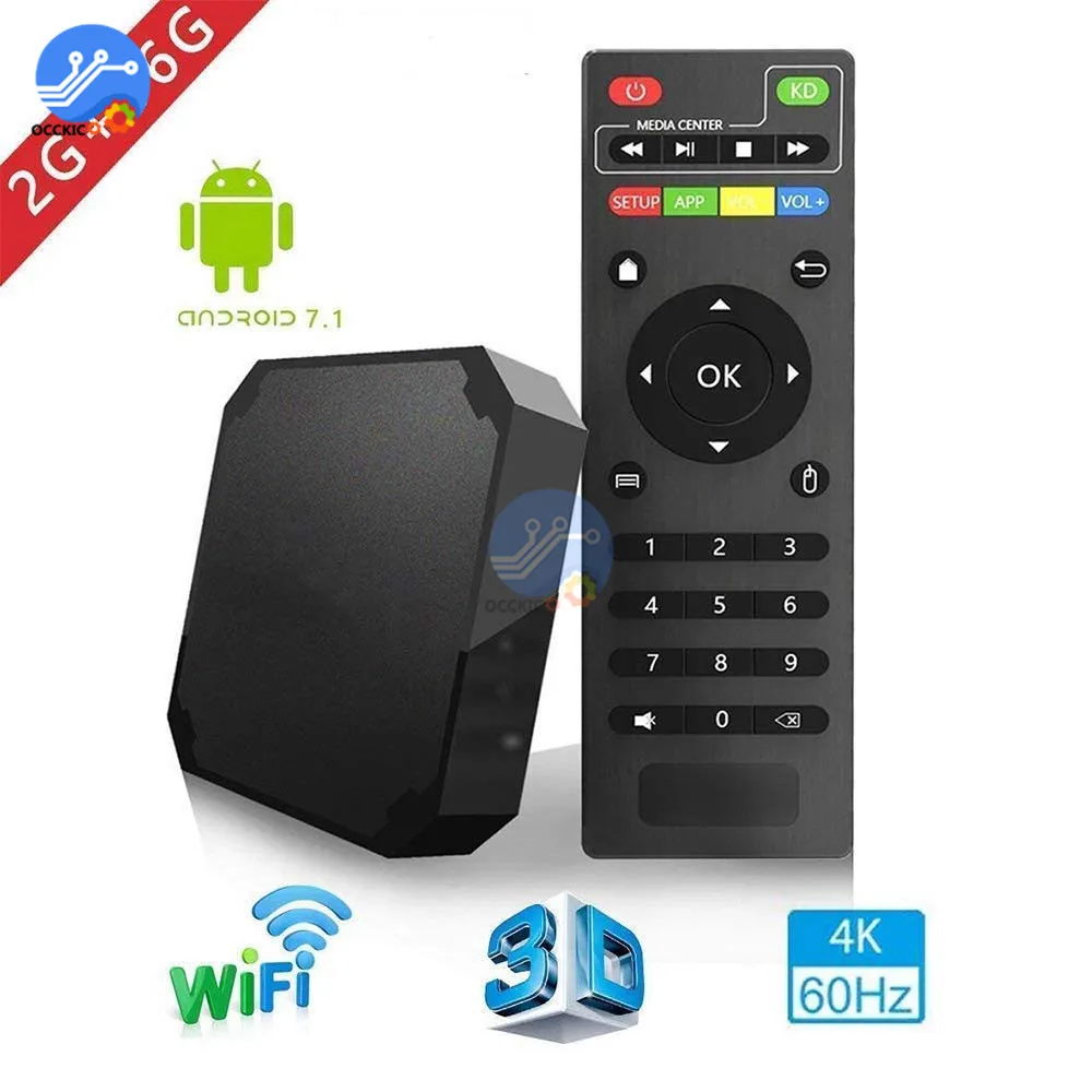 

X96mini Android 7.1 Smart Set-Top TV BOX 2GB+16GB S905W H.265 Quad Core Support 2.4G WIFI Media TV box