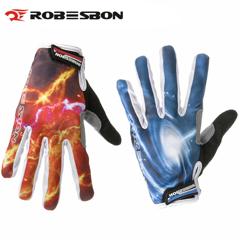1 Pair ROBESBON Cool Style Full Finger Breathable Anti slip Bicycle font b Gloves b font