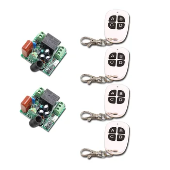 

220V 10A 1CH Wireless RF Remote Control Switch Systerm Wireless Remote ON/OFF 4 Transmitter & 2 Receiver 315/433Mhz