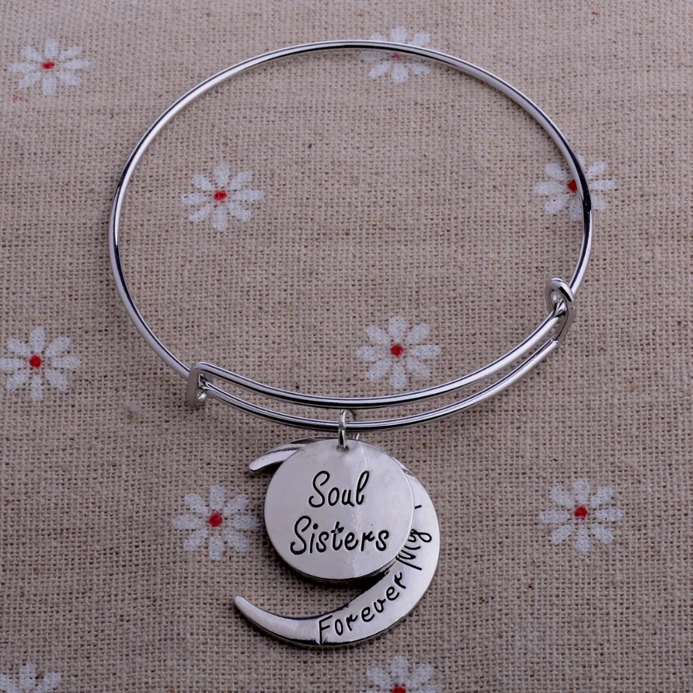 Браслет с подвеской Soul Sister Forever My Friend Moon ювелирное изделие для женщин и друзей