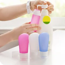 3Pcs Silicone Travel Bottle Set Shower Gel Lotion Squeeze Bottles Tube Shampoo Containers Kit
