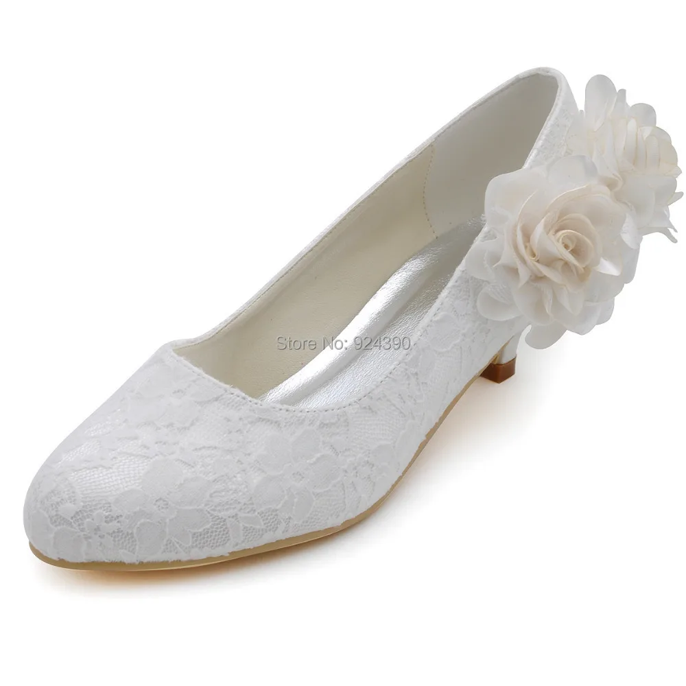 ivory lace wedding pumps