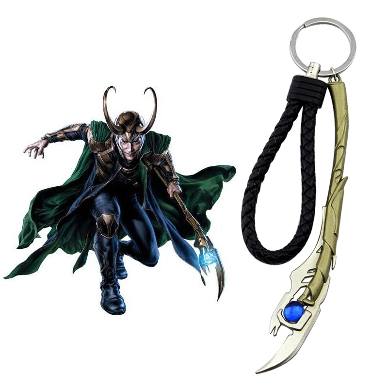 

Marvel Jewelry The Avengers 4 Loki Scepter Keychain Thor's Hammer Mjolnir Stormbreaker Axe Key Chain Personality Pendant Jewelry