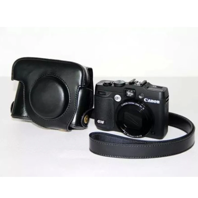 Factory Sell PU Leather Camera Bag Case Cover Fits for Canon G15 G16