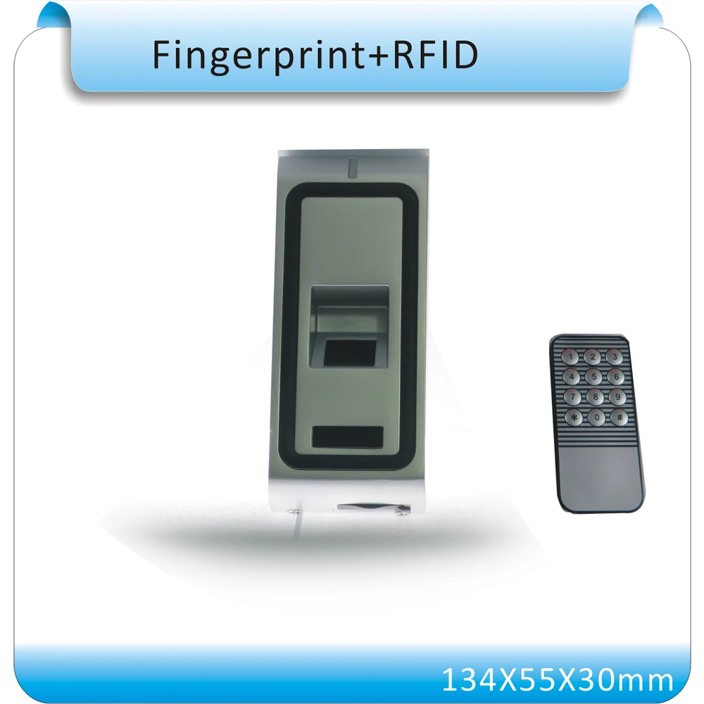 DIY F2 Vandal Resistant Metal Proximity RFID +fingerprint Access Control system WG26 output+10crystal keyfob