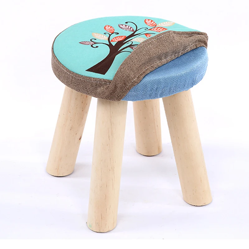 Деревянные маленькие круглые стулья, модные домашние ткани для гостиной, чайный столик, диван, табурет, табурет для смены обуви, короткая скамейка mx7081757