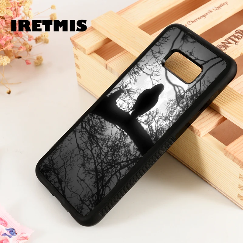 

Iretmis S3 S4 S5 phone case cover for Samsung Galaxy S6 S7 S8 S9 edge plus Note 3 4 5 8 9 Raven at Night Black Bird Full Moon