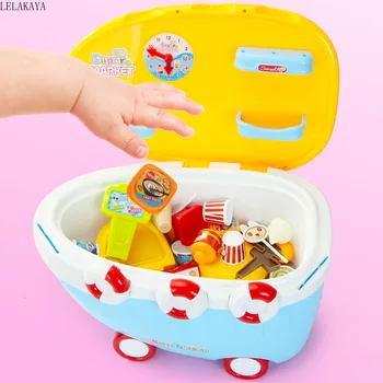 

Pretend Play Children Cosplay Plastic Cartoon Role Play Baby Ice Cream Candy Boat Kitchen Toys Set Supermarket BBQ Education Toy