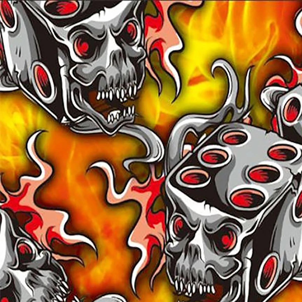New Flaming Dice Hydrographic Water Transfer Film Hydro Dipping Dip Printing Film